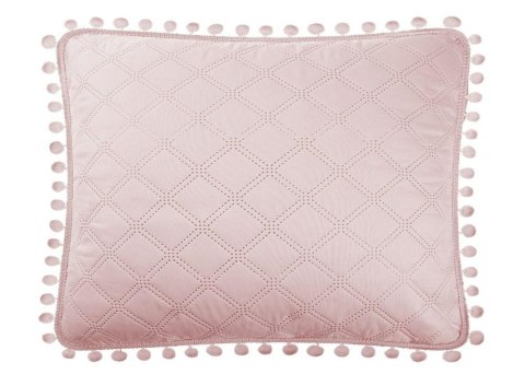 Poszewka z pomponami 50x70 pudrowa różowa Pompoo pompony romby glamour dekoracyjna do narzuty Poszewka z pomponami 50x70 pudrowa różowa Pompoo pompony romby glamour dekoracyjna do narzuty