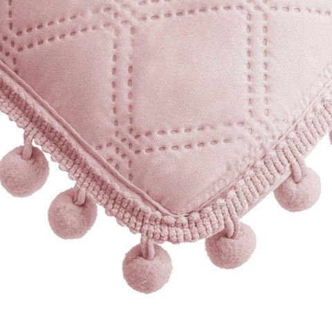 Poszewka z pomponami 50x70 pudrowa różowa Pompoo pompony romby glamour dekoracyjna do narzuty Poszewka z pomponami 50x70 pudrowa różowa Pompoo pompony romby glamour dekoracyjna do narzuty