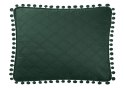 Poszewka z pomponami 50x70 zielona butelkowa Pompoo pompony romby glamour dekoracyjna do narzuty Poszewka z pomponami 50x70 zielona butelkowa Pompoo pompony romby glamour dekoracyjna do narzuty