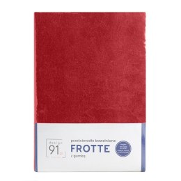 Prześcieradło frotte z gumką 120x200 czerwone 170 g/m2 na materac 20 cm
