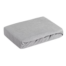 Prześcieradło frotte z gumką 180x200 srebrne 170 g/m2 na materac 20 cm