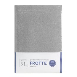 Prześcieradło frotte z gumką 180x200 srebrne 170 g/m2 na materac 20 cm