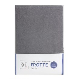 Prześcieradło frotte z gumką 180x200 stalowe 170 g/m2 na materac 20 cm
