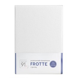 Prześcieradło frotte z gumką 220x200 białe 170 g/m2 na materac 20 cm