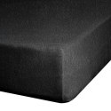 Prześcieradło frotte z gumką 220x200 czarne 170 g/m2 na materac 20 cm Prześcieradło frotte z gumką 220x200 czarne 170 g/m2 na materac 20 cm