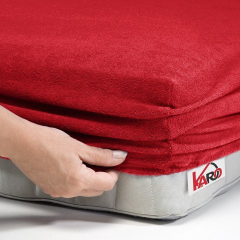 Prześcieradło frotte z gumką 60x120 czerwone 024 grube 200g/m2 KARO Prześcieradło frotte z gumką 60x120 czerwone 024 grube 200g/m2 KARO