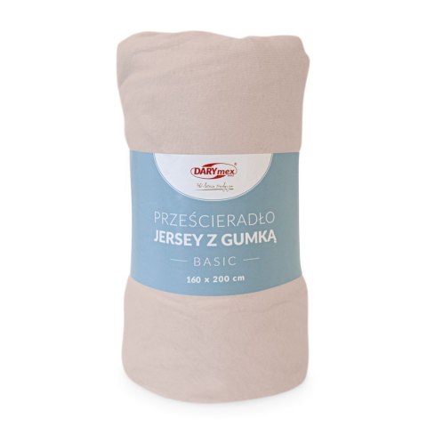 Prześcieradło jersey z gumką 160x200 Basic 018 beżowe Darymex Prześcieradło jersey z gumką 160x200 Basic 018 beżowe Darymex
