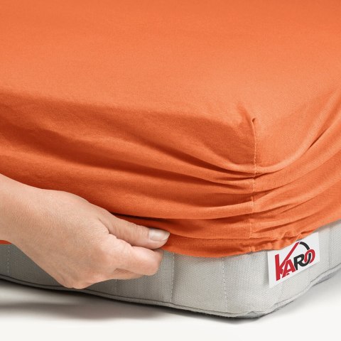 Prześcieradło jersey z gumką 70x140 rude terra 025 grube 150g/m2 KARO Prześcieradło jersey z gumką 70x140 rude terra 025 grube 150g/m2 KARO