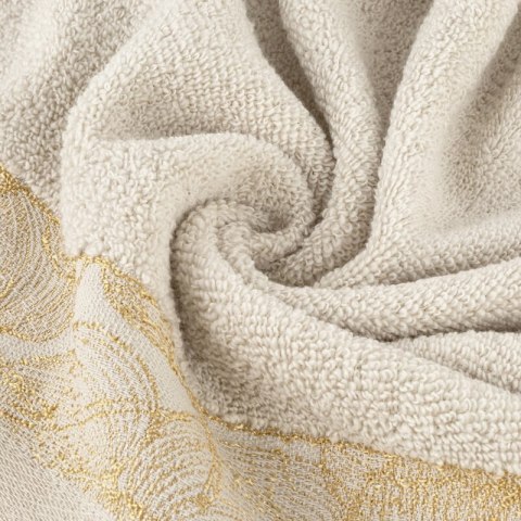 Ręcznik Agis 30x50 beżowy liście frotte 400g/m2 Eurofirany Ręcznik Agis 30x50 beżowy liście frotte 400g/m2 Eurofirany