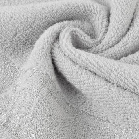 Ręcznik Agis 30x50 srebrny liście frotte 400g/m2 Eurofirany Ręcznik Agis 30x50 srebrny liście frotte 400g/m2 Eurofirany