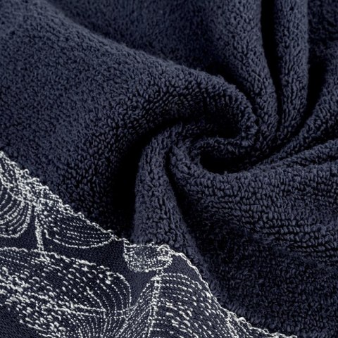Ręcznik Agis 70x140 granatowy liście frotte 400g/m2 Eurofirany Ręcznik Agis 70x140 granatowy liście frotte 400g/m2 Eurofirany