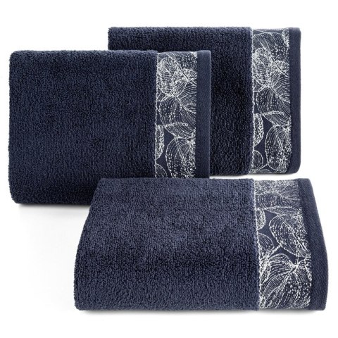 Ręcznik Agis 70x140 granatowy liście frotte 400g/m2 Eurofirany Ręcznik Agis 70x140 granatowy liście frotte 400g/m2 Eurofirany