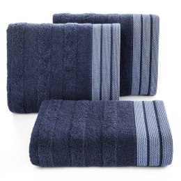 Ręcznik Pati 50x90 granatowy pasy frotte 500g/m2 Eurofirany