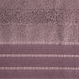 Ręcznik Pati 50x90 liliowy ciemny pasy frotte 500g/m2 Eurofirany