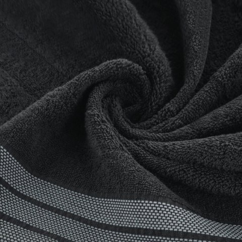 Ręcznik Pati 70x140 czarny pasy frotte 500g/m2 Eurofirany Ręcznik Pati 70x140 czarny pasy frotte 500g/m2 Eurofirany