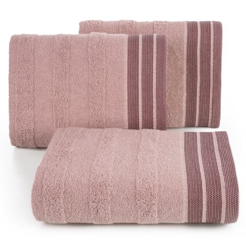 Ręcznik Pati 70x140 pudrowy różowy pasy frotte 500g/m2 Eurofirany Ręcznik Pati 70x140 pudrowy różowy pasy frotte 500g/m2 Eurofirany