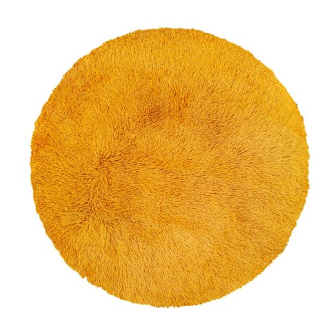 Dywan mata 90 cm Soft Round eco futro okrągły żółty antypoślizgowy Domarex Dywan mata 90 cm Soft Round eco futro okrągły żółty antypoślizgowy Domarex