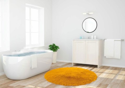 Dywan mata 90 cm Soft Round eco futro okrągły żółty antypoślizgowy Domarex Dywan mata 90 cm Soft Round eco futro okrągły żółty antypoślizgowy Domarex