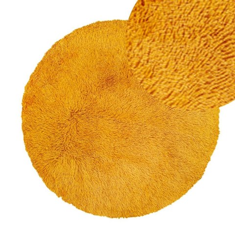 Dywan mata 90 cm Soft Round eco futro okrągły żółty antypoślizgowy Domarex Dywan mata 90 cm Soft Round eco futro okrągły żółty antypoślizgowy Domarex