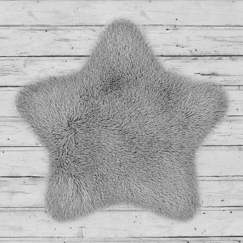Dywanik mata 60 cm Soft Star gwiazda eko futro szary antypoślizgowy Domarex Dywanik mata 60 cm Soft Star gwiazda eko futro szary antypoślizgowy Domarex