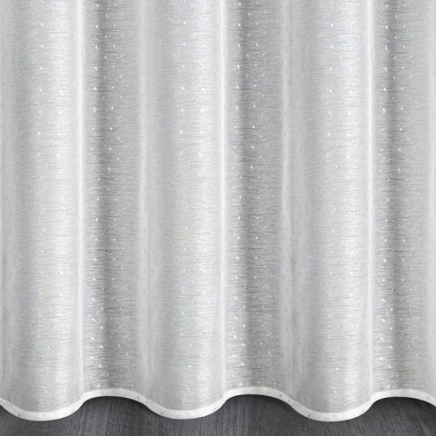 Firana 140x250 Sibel biała złota z nadrukiem rombów gotowa na przelotkach Eurofirany Firana 140x250 Sibel biała złota z nadrukiem rombów gotowa na przelotkach Eurofirany