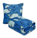 Koc 130x170 + poszewka 40x40 Blue Ocean niebieski komplet z mikrofibry Domarex Koc 130x170 + poszewka 40x40 Blue Ocean niebieski komplet z mikrofibry Domarex