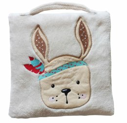 Koc poduszka 2w1 75x100 Bunny Tipi z Rabbit beżowy z mikrofibry Domarex
