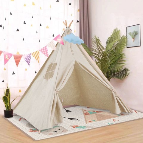 Namiot domek Teepee tipi 120x120x160 cm kremowy Domarex Namiot domek Teepee tipi 120x120x160 cm kremowy Domarex