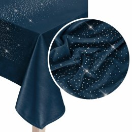 Obrus dekoracyjny 140x180 Shiny granatowy welurowy z kryształkami