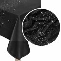 Obrus dekoracyjny 85x85 Shiny czarny welurowy z kryształkami Obrus dekoracyjny 85x85 Shiny czarny welurowy z kryształkami
