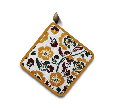 Podkładka chwytak kuchenny 20x20 Flowers biała brązowa kwiaty Domarex Podkładka chwytak kuchenny 20x20 Flowers biała brązowa kwiaty Domarex