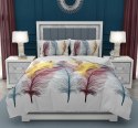 Pościel bawełniana 160x200 Feather pióra biała kolorowa Gold Zaratex Pościel bawełniana 160x200 Feather pióra biała kolorowa Gold Zaratex