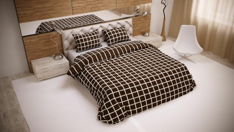 Pościel bawełniana 220x200 Krata brązowa biała 28249/2 poszewki 2x70/80 Luxury 01 Pościel bawełniana 220x200 Krata brązowa biała 28249/2 poszewki 2x70/80 Luxury 01