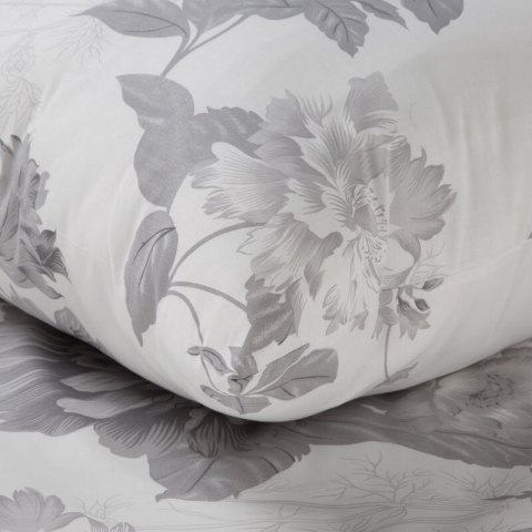Pościel bawełniana 220x200 Sara 27 Kwiaty biała szara Eurofirany Pościel bawełniana 220x200 Sara 27 Kwiaty biała szara Eurofirany