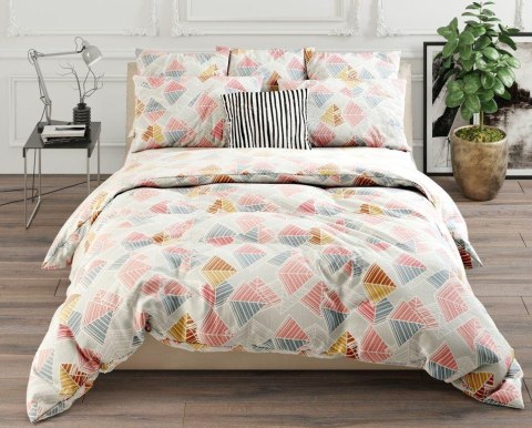 Pościel bawełniana 220x200 Trójkąty geometryczna paski miętowa różowa pudrowa szara 28219/1 poszewki 2x70/80 Luxury 01 Pościel bawełniana 220x200 Trójkąty geometryczna paski miętowa różowa pudrowa szara 28219/1 poszewki 2x70/80 Luxury 01