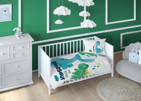 Pościel bawełniana 90x120 Dinozaur biała turkusowa 4285 B Mayamoo 20 Pościel bawełniana 90x120 Dinozaur biała turkusowa 4285 B Mayamoo 20