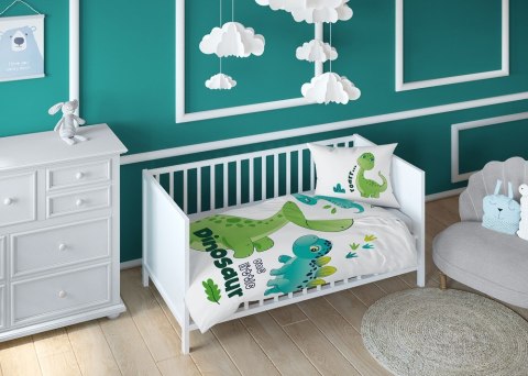 Pościel bawełniana 90x120 Dinozaur biała zielona 4285 A Mayamoo 20 Pościel bawełniana 90x120 Dinozaur biała zielona 4285 A Mayamoo 20