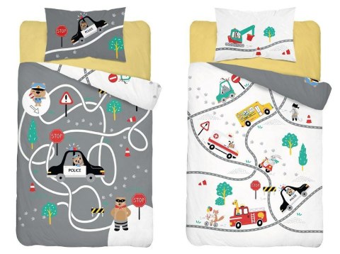 Pościel bawełniana 90x120 Ulica straż pożarna policja szara 4280 B Mayamoo 20 Pościel bawełniana 90x120 Ulica straż pożarna policja szara 4280 B Mayamoo 20