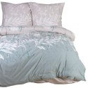 Pościel jersey 160x200 Liście miętowa biała 2205 JERSEYLOVE Pościel jersey 160x200 Liście miętowa biała 2205 JERSEYLOVE
