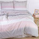 Pościel jersey 160x200 Ornamenty pasy różowa pudrowa różowa szara 2206 JERSEYLOVE Pościel jersey 160x200 Ornamenty pasy różowa pudrowa różowa szara 2206 JERSEYLOVE