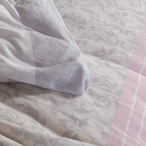 Pościel jersey 160x200 Ornamenty pasy różowa pudrowa różowa szara 2206 JERSEYLOVE Pościel jersey 160x200 Ornamenty pasy różowa pudrowa różowa szara 2206 JERSEYLOVE