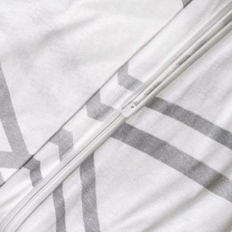 Pościel jersey 220x200 Geometria biała szara 2200 JERSEYLOVE