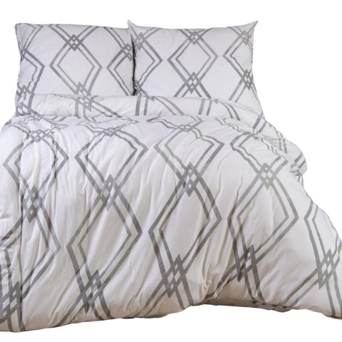 Pościel jersey 220x200 Geometria biała szara 2200 JERSEYLOVE Pościel jersey 220x200 Geometria biała szara 2200 JERSEYLOVE