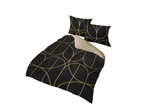 Pościel z mikrofibry 3D 160x200 Czarna beżowa geometryczna 4345 A Magic 2 Pościel z mikrofibry 3D 160x200 Czarna beżowa geometryczna 4345 A Magic 2