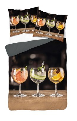 Pościel z mikrofibry 3D 160x200 Kolorowe drinki czarna kolorowa 4187 A Magic 2