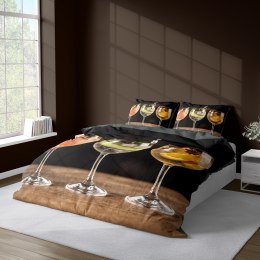 Pościel z mikrofibry 3D 160x200 Kolorowe drinki czarna kolorowa 4187 A Magic 2