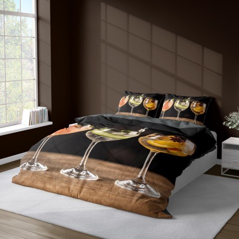 Pościel z mikrofibry 3D 160x200 Kolorowe drinki czarna kolorowa 4187 A Magic 2 Pościel z mikrofibry 3D 160x200 Kolorowe drinki czarna kolorowa 4187 A Magic 2