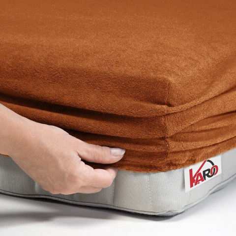 Prześcieradło frotte z gumką 60x120 brązowe 040 grube 200g/m2 KARO Prześcieradło frotte z gumką 60x120 brązowe 040 grube 200g/m2 KARO