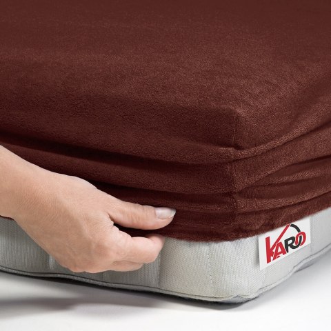 Prześcieradło frotte z gumką 70x140 czekoladowe 042 grube 200g/m2 KARO Prześcieradło frotte z gumką 70x140 czekoladowe 042 grube 200g/m2 KARO
