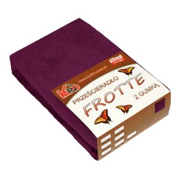 Prześcieradło frotte z gumką 70x140 śliwkowe 027 grube 200g/m2 KARO